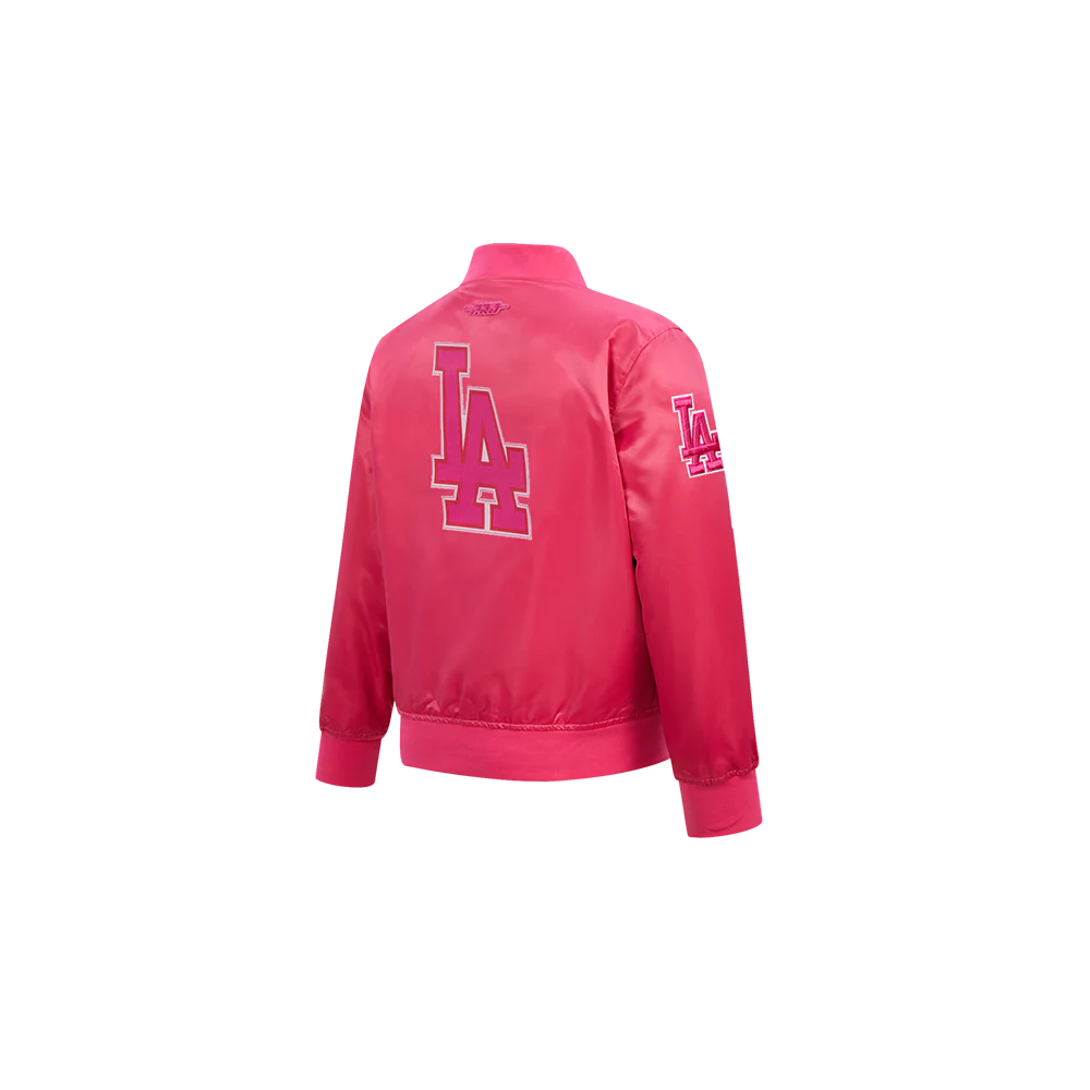 MLB LOS ANGELES DODGERS TRIPLE PINK TODDLER GIRLS SATIN JACKET