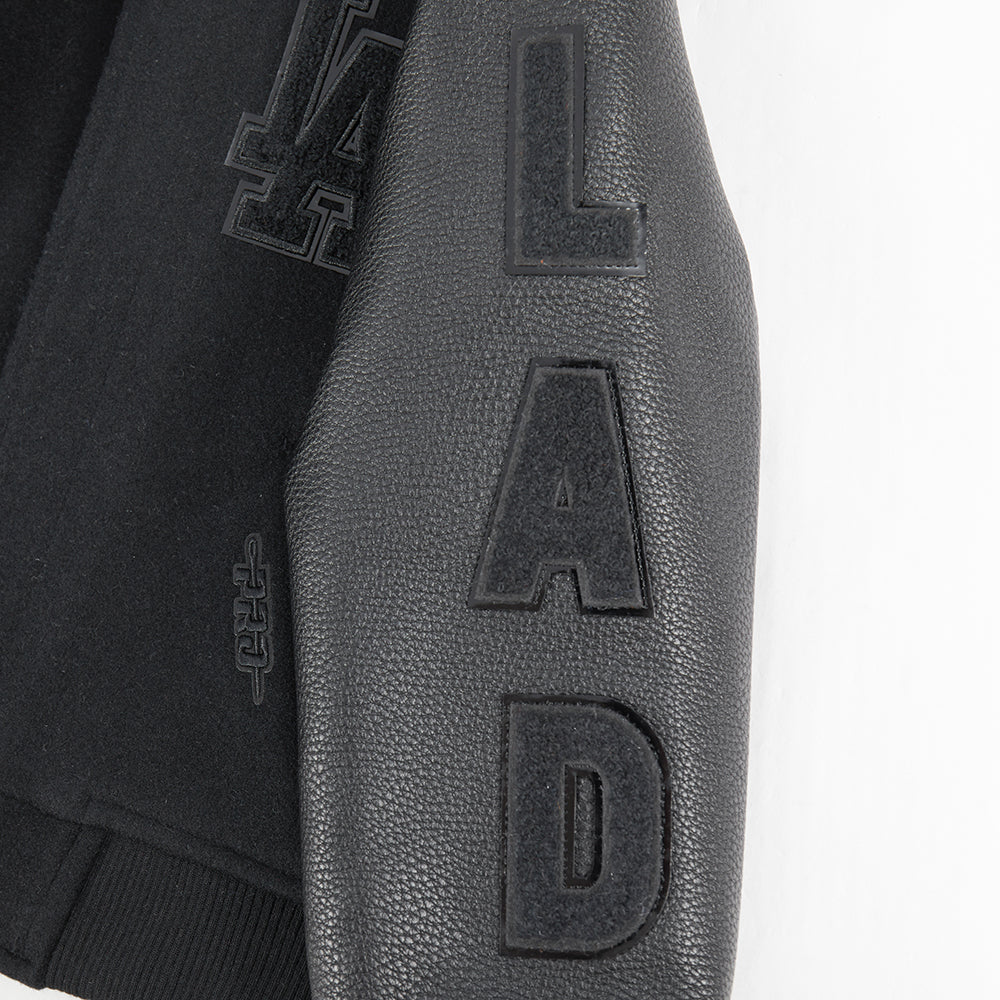 MLB LOS ANGELES DODGERS TRIPLE BLACK TODDLER BOYS WOOL VARSITY JACKET