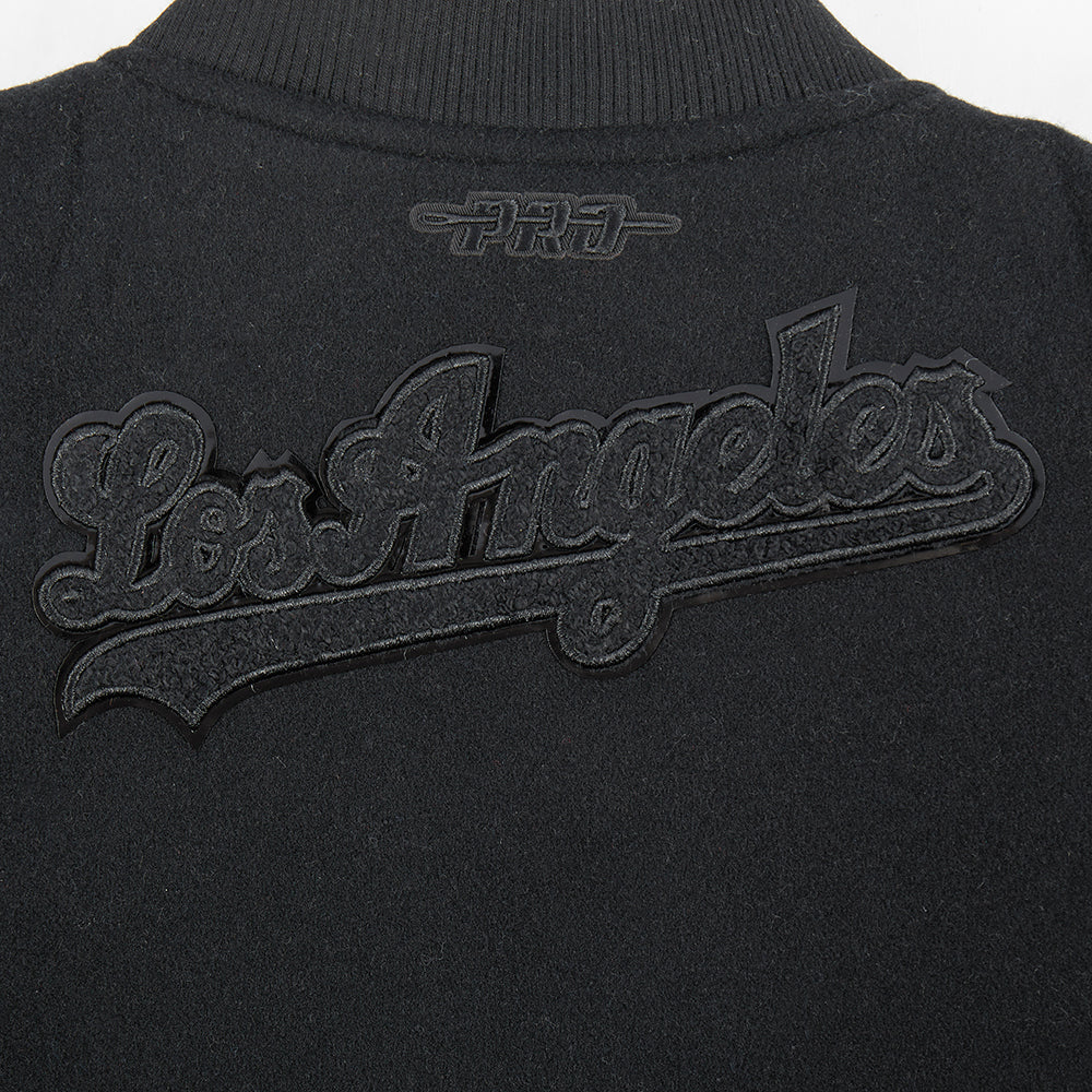 MLB LOS ANGELES DODGERS TRIPLE BLACK TODDLER BOYS WOOL VARSITY JACKET