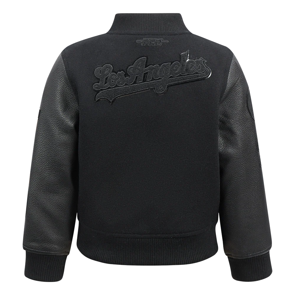 MLB LOS ANGELES DODGERS TRIPLE BLACK TODDLER BOYS WOOL VARSITY JACKET