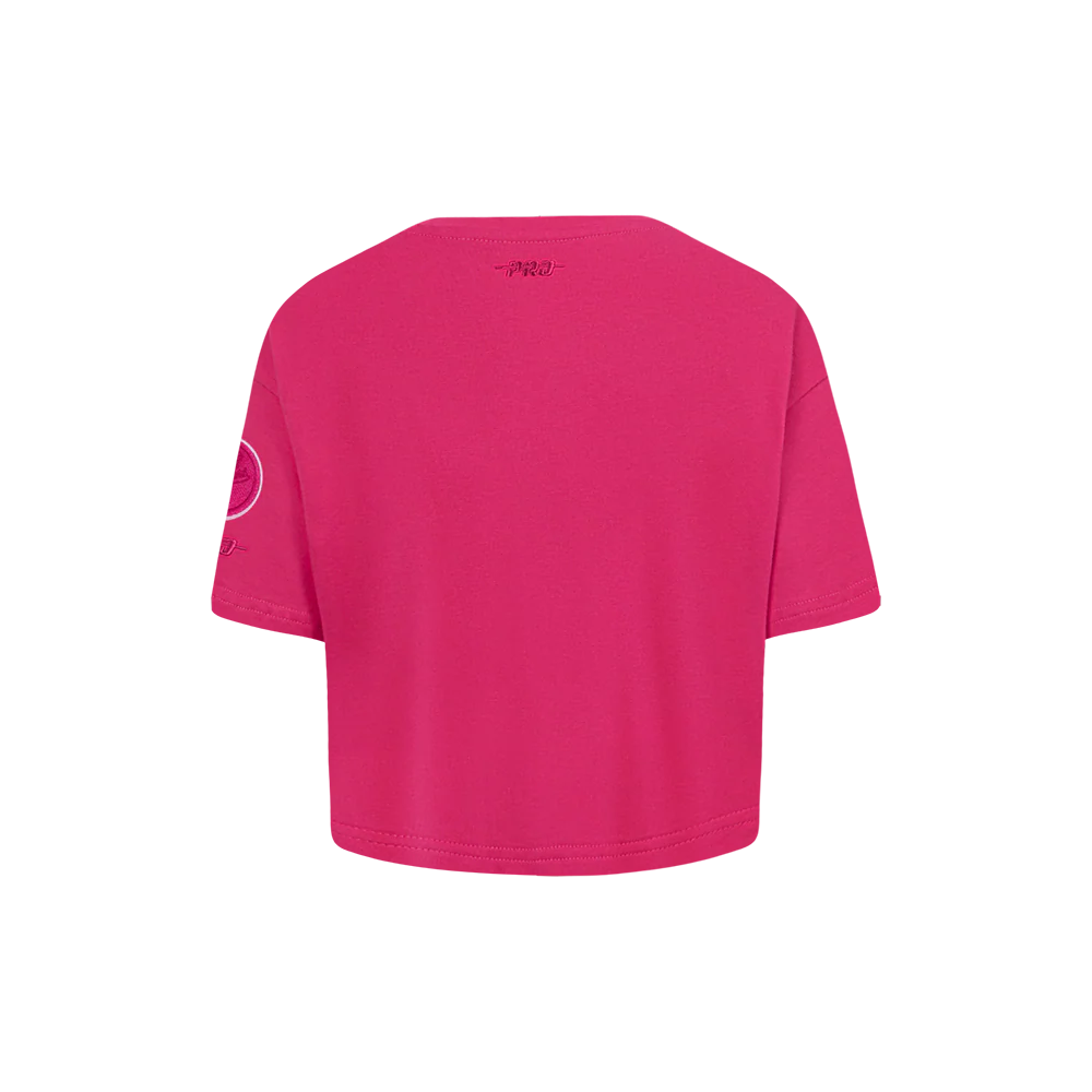 MLB LOS ANGELES DODGERS TRIPLE PINK TODDLER GIRLS SHORT SLEEVE BOXY TOP