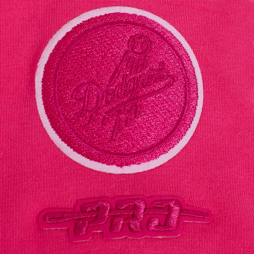 MLB LOS ANGELES DODGERS TRIPLE PINK TODDLER GIRLS SHORT SLEEVE BOXY TOP