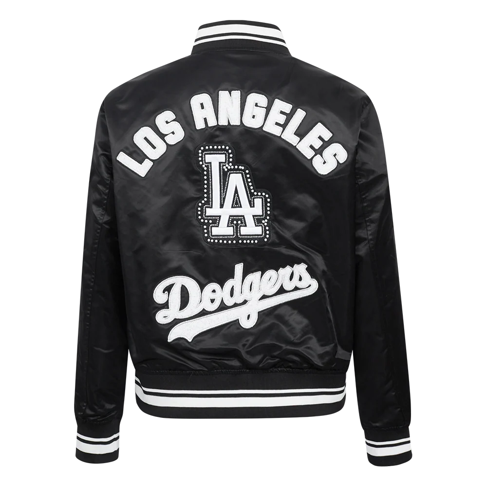 MLB LOS ANGELES DODGERS PEARLS WOMEN'S RIB SATIN JACKET