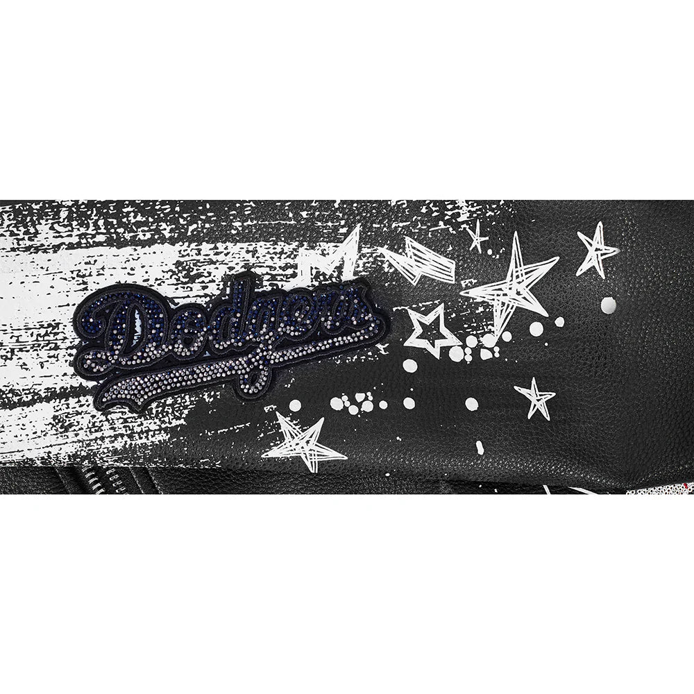 MLB LOS ANGELES DODGERS SKETCHBOOK WOMEN'S LEATHER JACKET