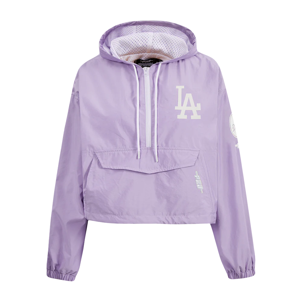 MLB LOS ANGELES DODGERS HOLOGRAM WOMEN'S 1/2 ZIP WIND JACKET
