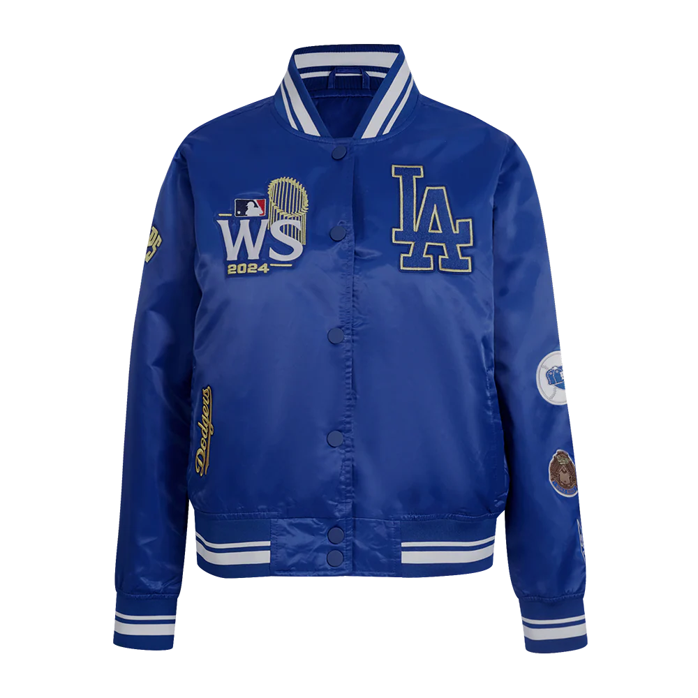 MLB LOS ANGELES DODGERS WORLD SERIES WOMEN'S RIB SATIN JACKET