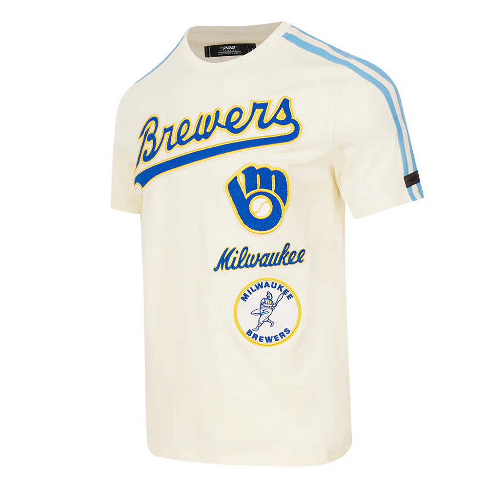 MLB MILWAUKEE BREWERS RETRO CLASSIC MEN'S STRIPED TOP