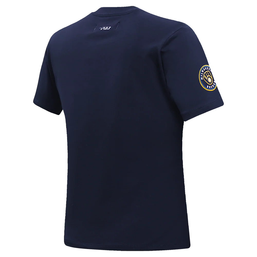 MLB MILWAUKEE BREWERS CLASSIC SHORT SLEEVE WOMEN'S SINGLE JERSEY SLIM FIT TOP