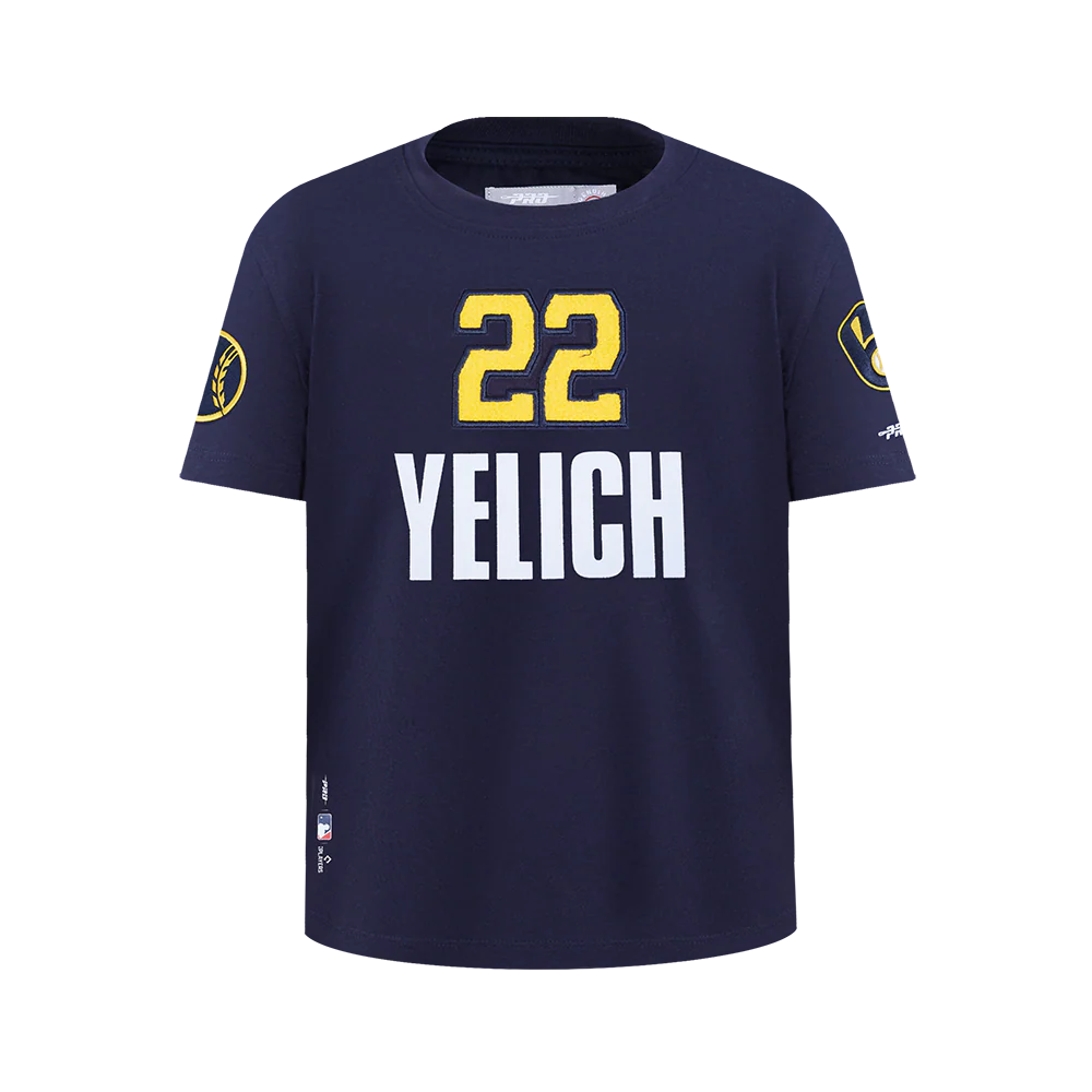 MLB MILWAUKEE BREWERS CHRISTIAN YELICH #22 CLASSIC PLAYER NAME AND NUMBER BIG BOY'S TEE