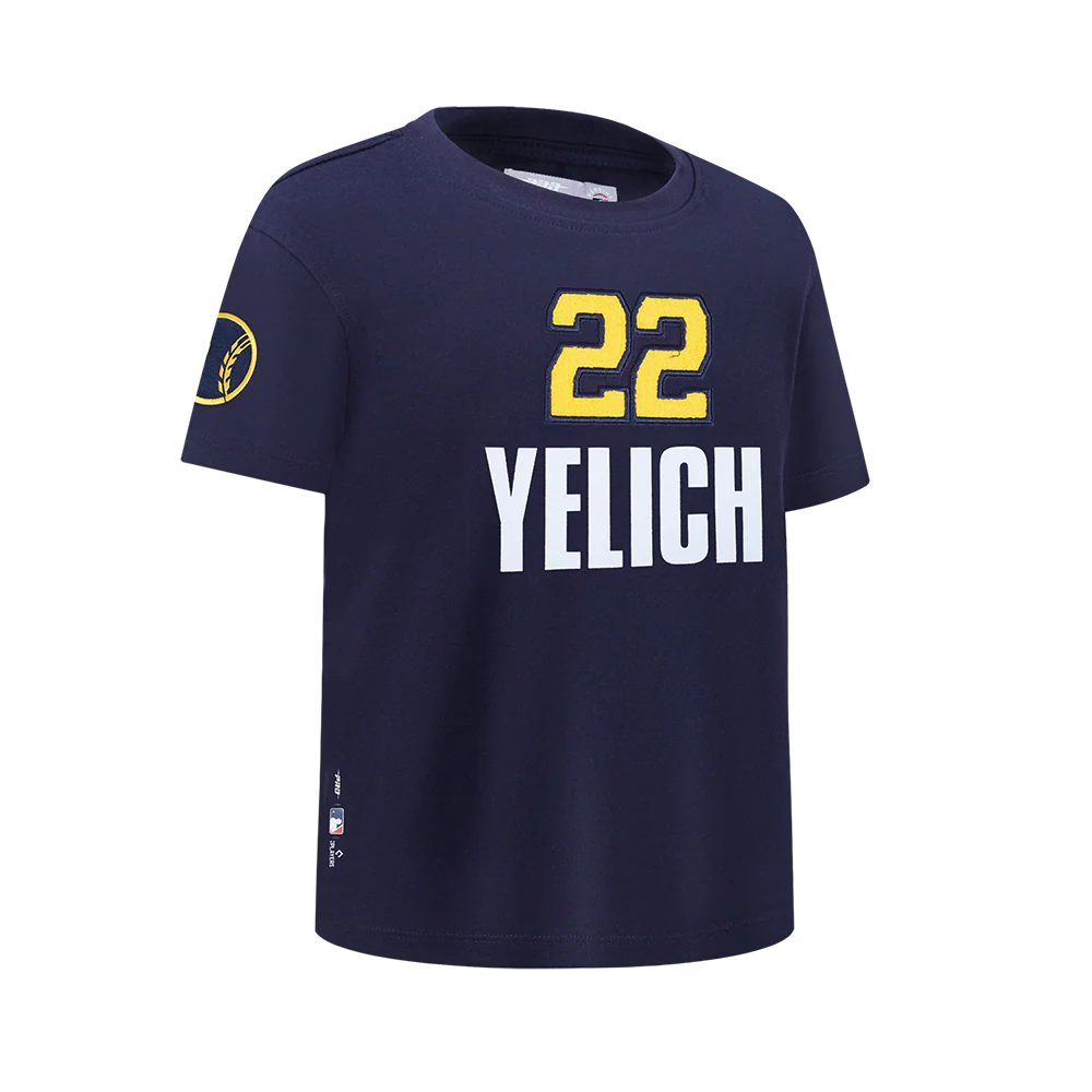 MLB MILWAUKEE BREWERS CHRISTIAN YELICH #22 CLASSIC PLAYER NAME AND NUMBER BIG BOY'S TEE