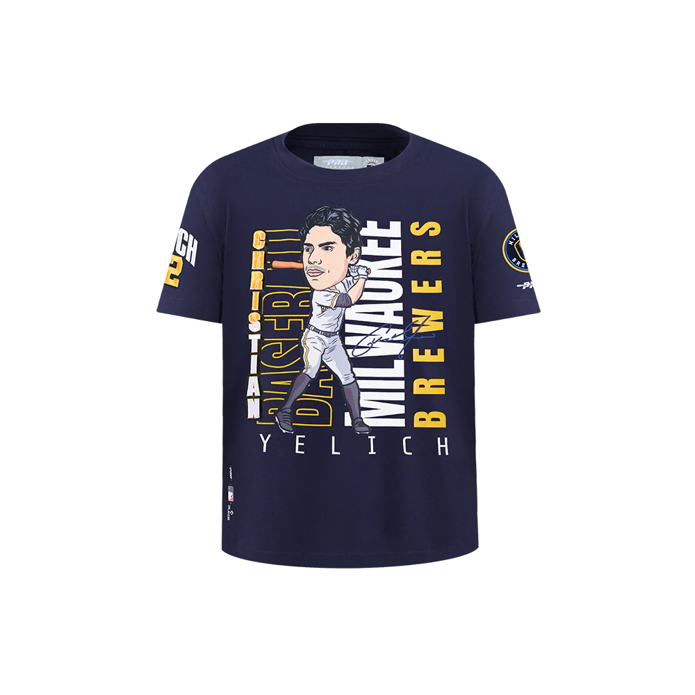 MLB MILWAUKEE BREWERS CHRISTIAN YELICH #22 REMIX AVATAR LITTLE BOYS SHORT SLEEVE TOP