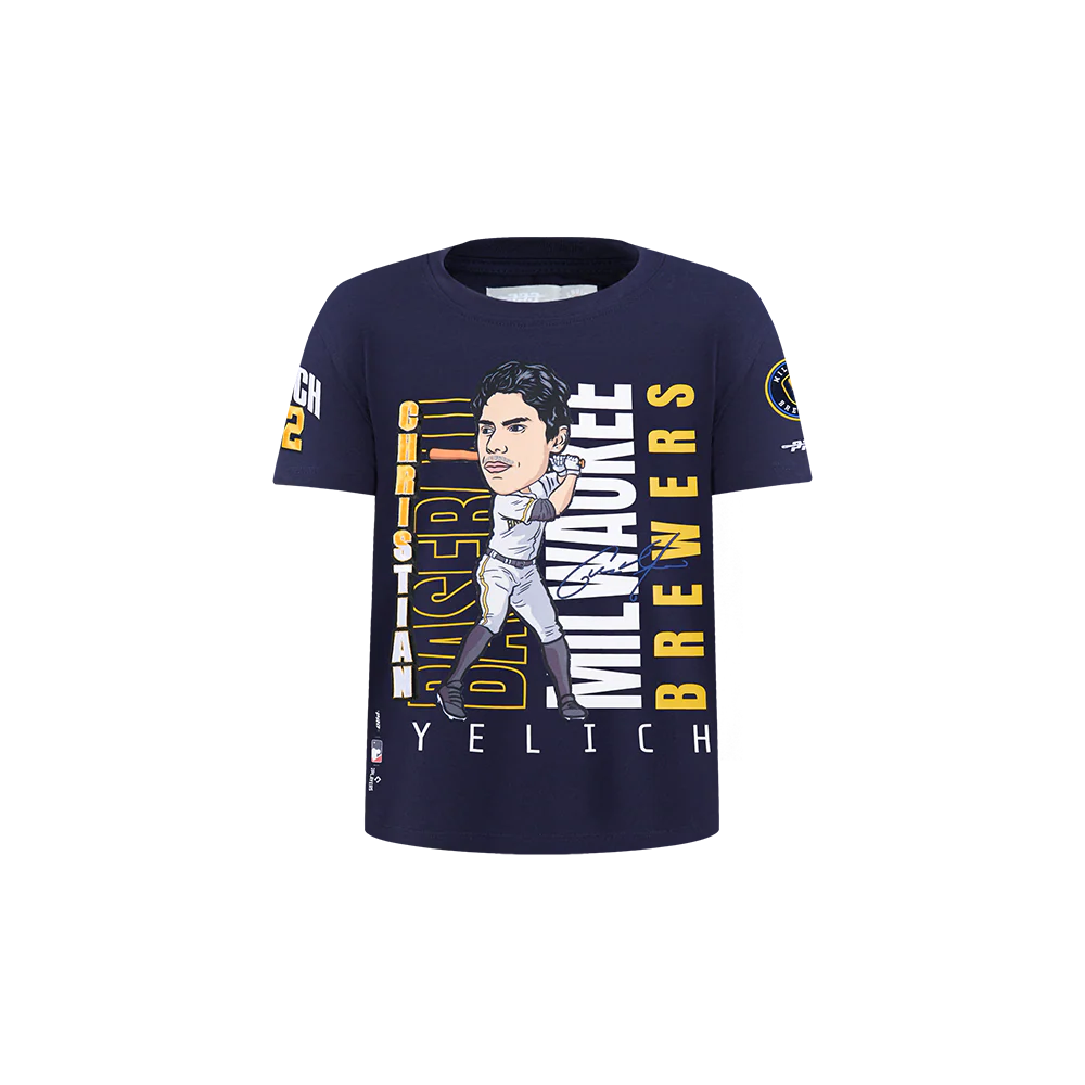 MLB MILWAUKEE BREWERS CHRISTIAN YELICH #22 REMIX AVATAR TODDLER BOYS SHORT SLEEVE TOP