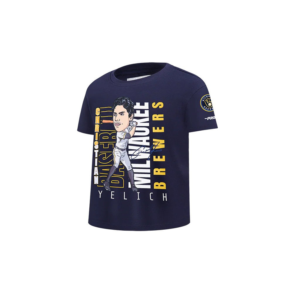MLB MILWAUKEE BREWERS CHRISTIAN YELICH #22 REMIX AVATAR TODDLER BOYS SHORT SLEEVE TOP