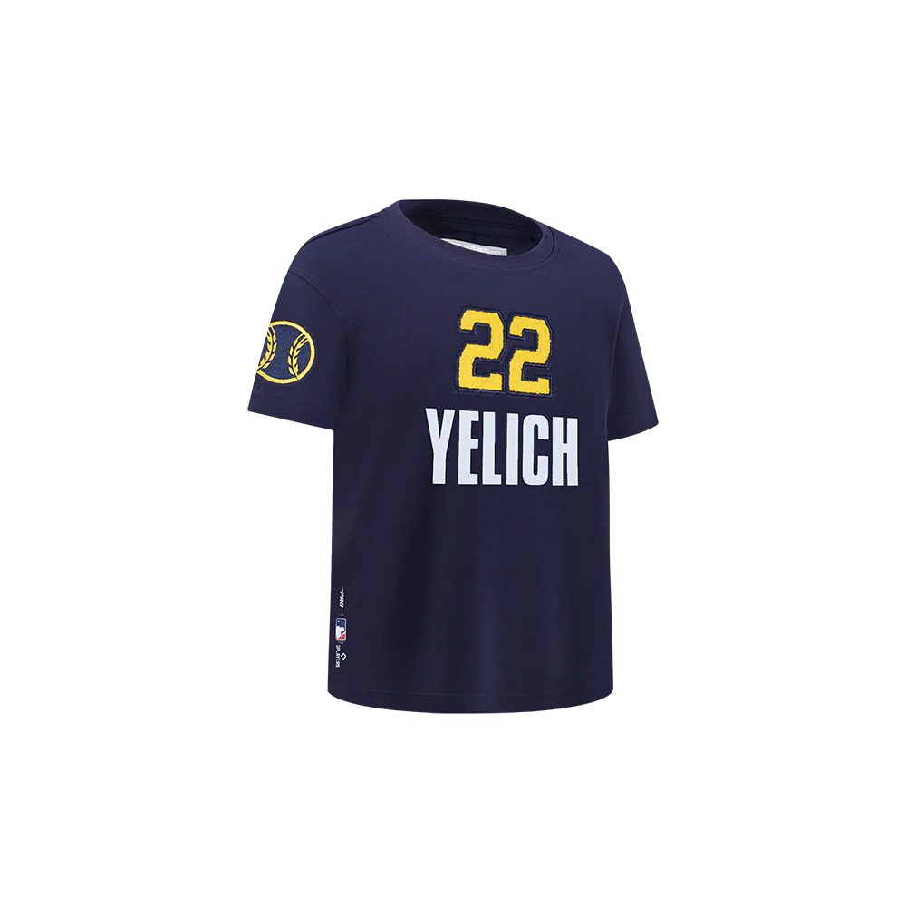 MLB MILWAUKEE BREWERS CHRISTIAN YELICH #22 CLASSIC PLAYER NAME AND NUMBER TODDLER BOY'S TEE