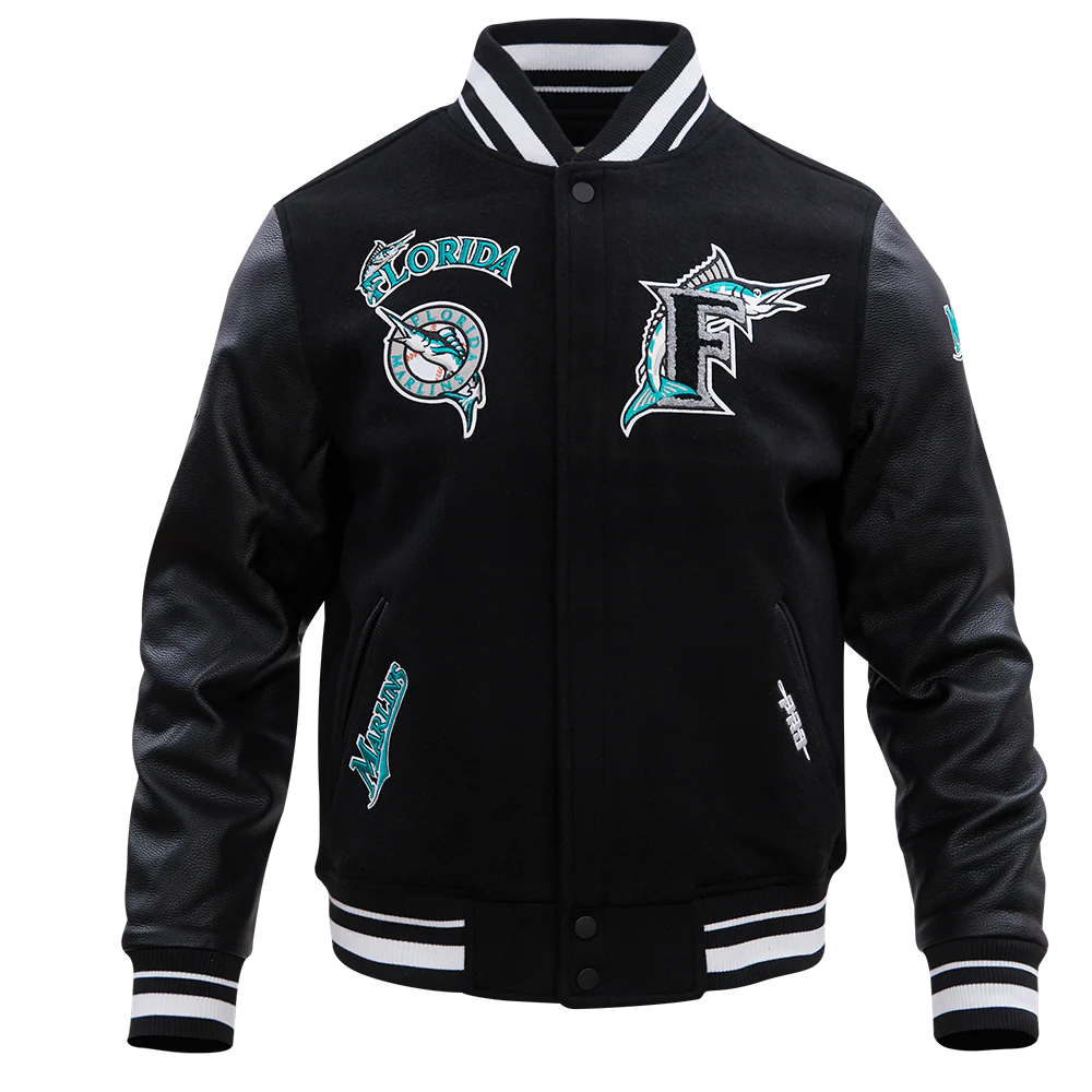 MLB FLORIDA MARLINS RETRO CLASSIC MEN'S RIB WOOL VARSITY JACKET