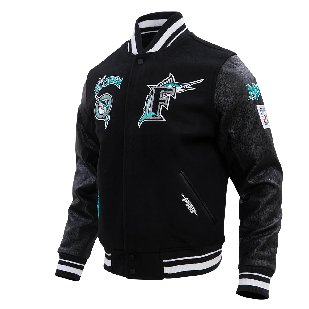 MLB FLORIDA MARLINS RETRO CLASSIC MEN'S RIB WOOL VARSITY JACKET