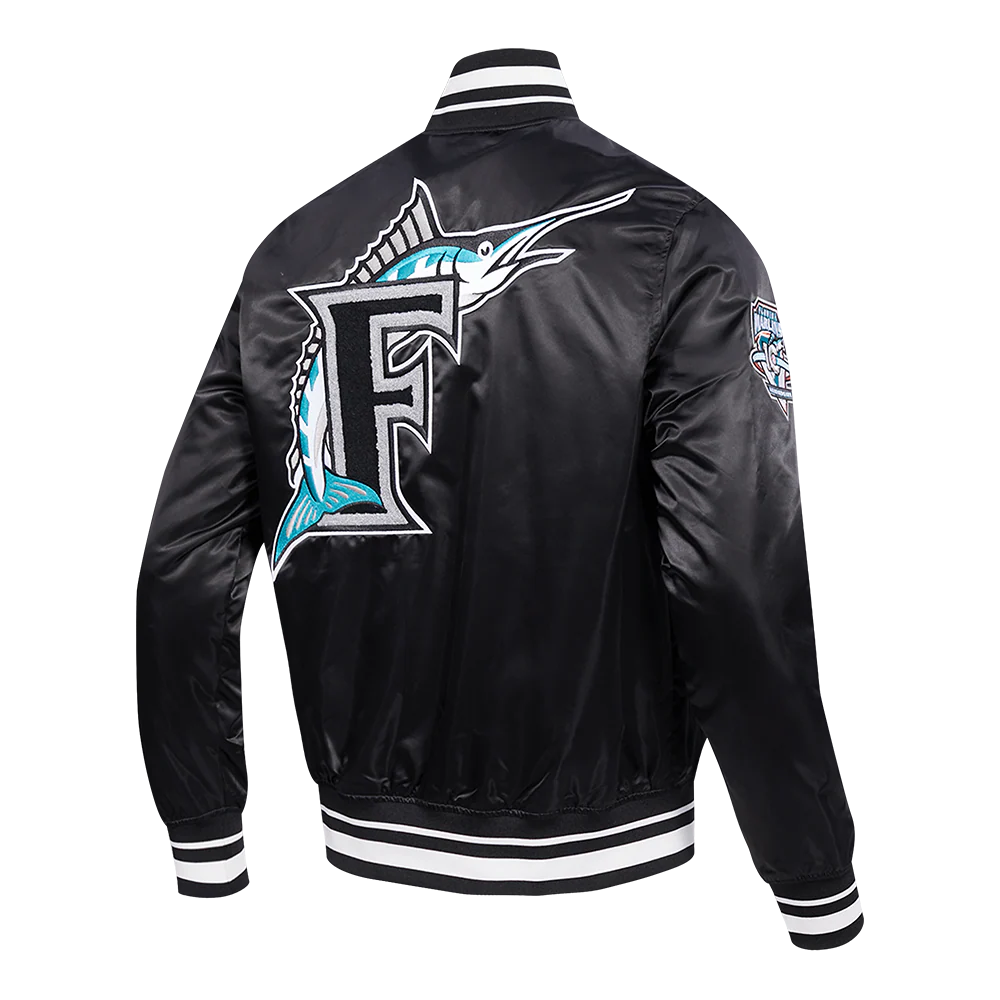 MLB FLORIDA MARLINS RETRO CLASSIC MEN'S RIB SATIN JACKET