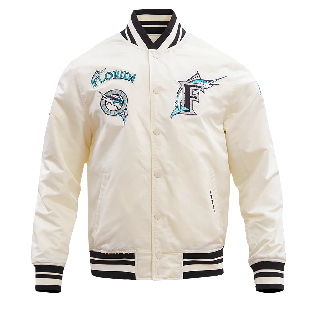 MLB FLORIDA MARLINS RETRO CLASSIC MEN'S RIB SATIN JACKET