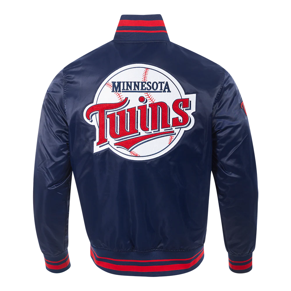 MLB MINNESOTA TWINS RETRO CLASSIC MEN'S RIB SATIN JACKET