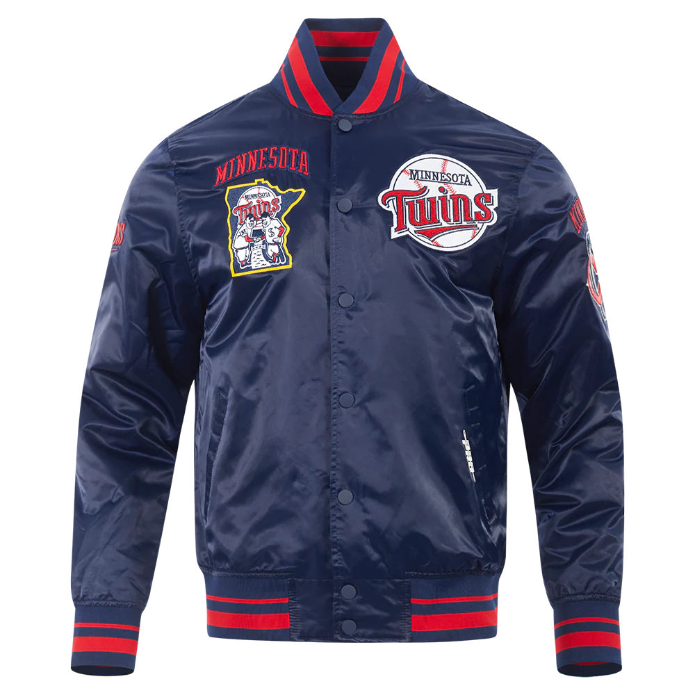 MLB MINNESOTA TWINS RETRO CLASSIC MEN'S RIB SATIN JACKET
