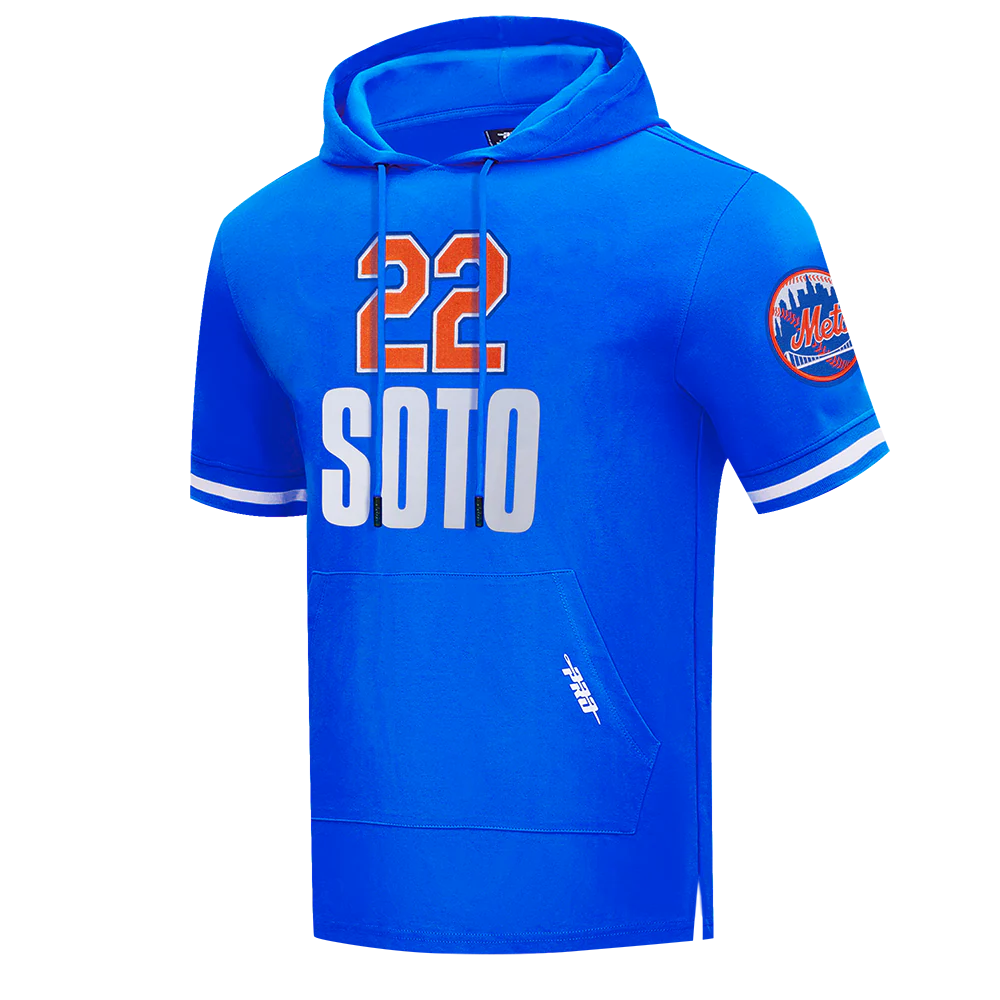 MLB NEW YORK METS JUAN SOTO #22 CLASSIC PLAYER NAME AND NUMBER MEN'S SHORT SLEEVE PULLOVER HOODIE