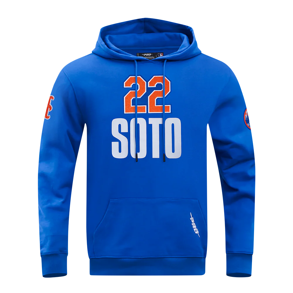 MLB NEW YORK METS JUAN SOTO #22 CLASSIC PLAYER NAME AND NUMBER MEN'S DOUBLE KNIT PULLOVER HOODIE