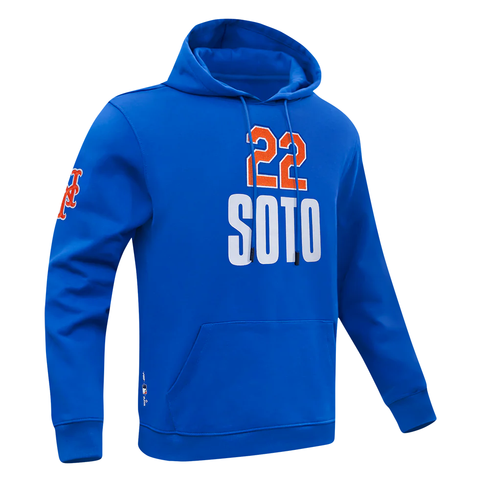 MLB NEW YORK METS JUAN SOTO #22 CLASSIC PLAYER NAME AND NUMBER MEN'S DOUBLE KNIT PULLOVER HOODIE