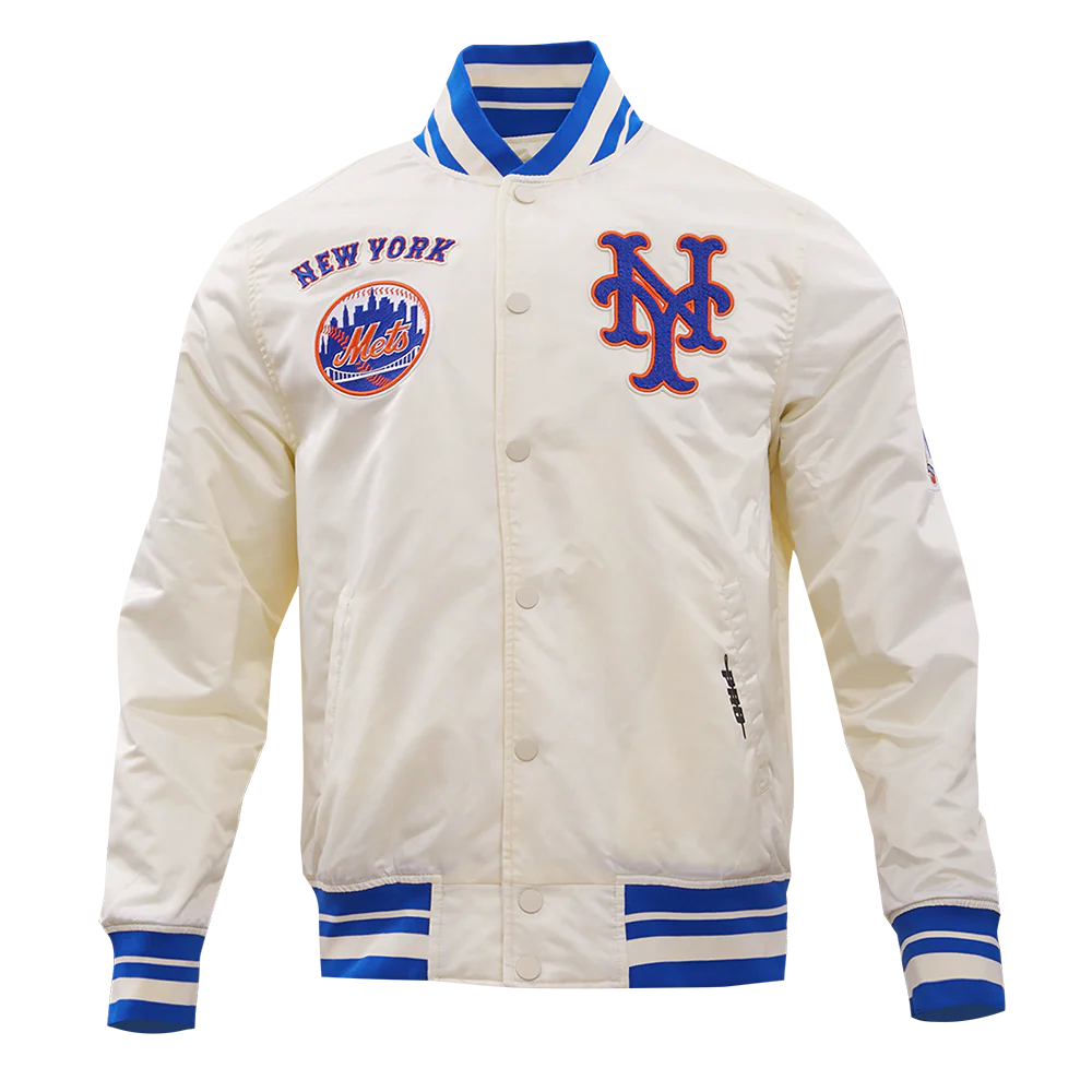 MLB NEW YORK METS RETRO CLASSIC MEN'S RIB SATIN JACKET