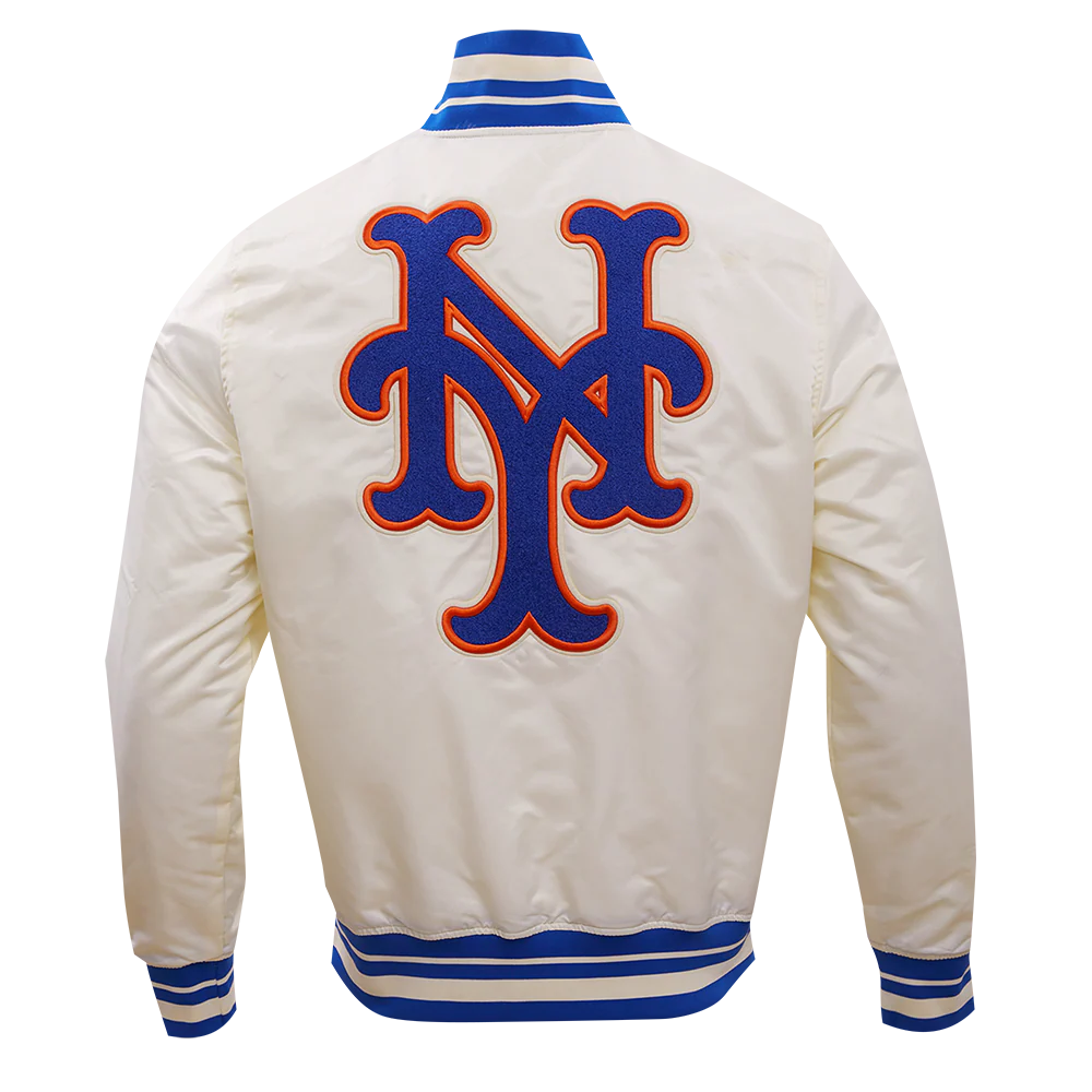 MLB NEW YORK METS RETRO CLASSIC MEN'S RIB SATIN JACKET