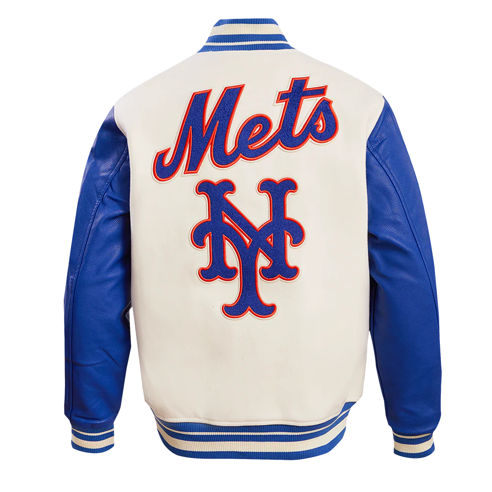 MLB NEW YORK METS RETRO CLASSIC MEN'S RIB WOOL VARSITY JACKET
