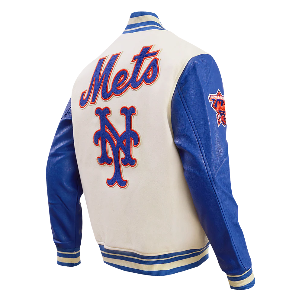 MLB NEW YORK METS RETRO CLASSIC MEN'S RIB WOOL VARSITY JACKET