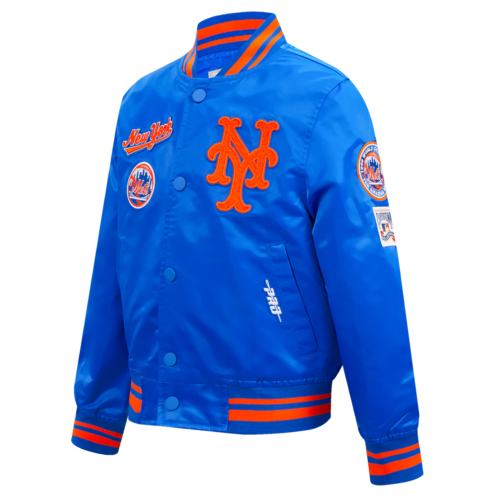 MLB NEW YORK METS RETRO CLASSIC BIG BOYS RIB SATIN JACKET