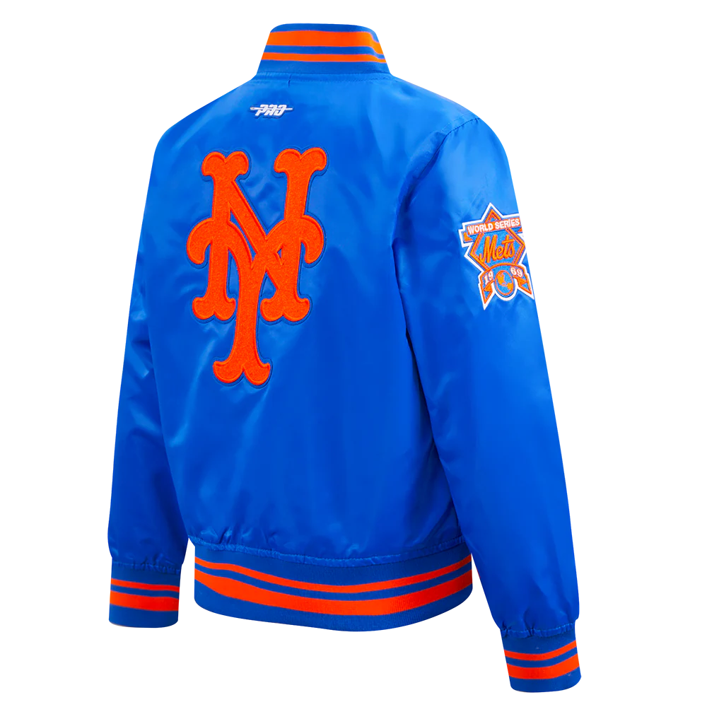 MLB NEW YORK METS RETRO CLASSIC BIG BOYS RIB SATIN JACKET