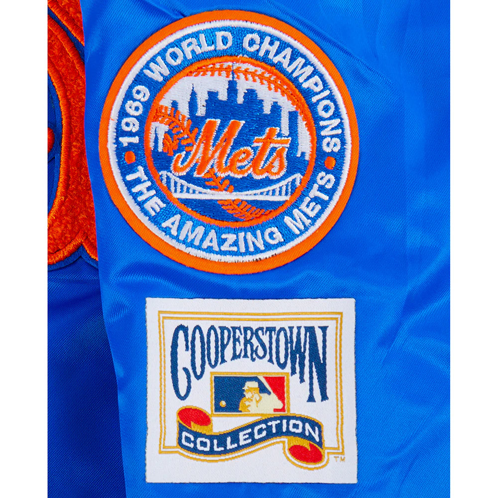 MLB NEW YORK METS RETRO CLASSIC BIG BOYS RIB SATIN JACKET