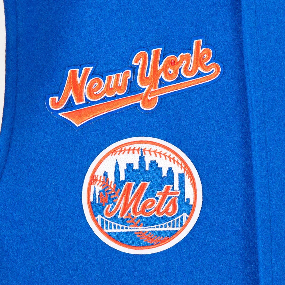 MLB NEW YORK METS RETRO CLASSIC BIG BOYS RIB WOOL VARSITY JACKET