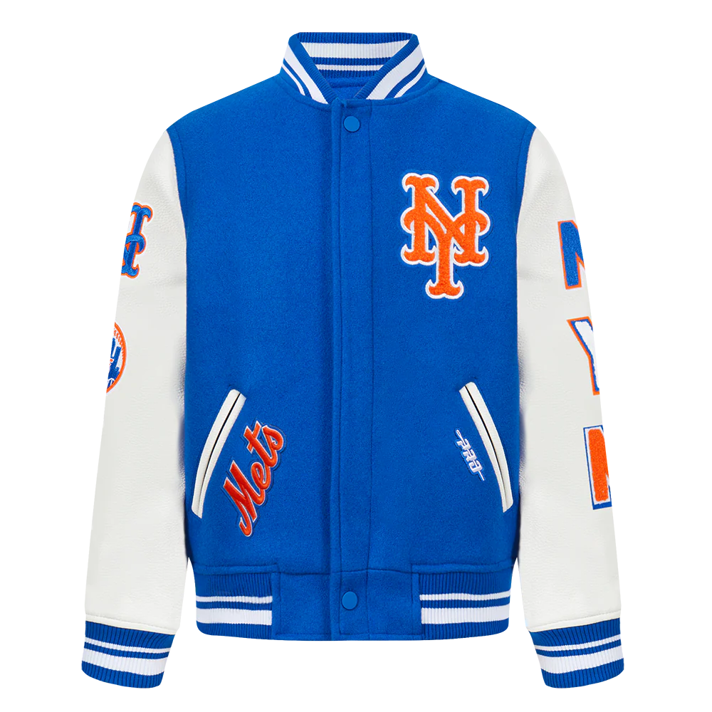 MLB NEW YORK METS CLASSIC LITTLE BOYS WOOL VARSITY JACKET