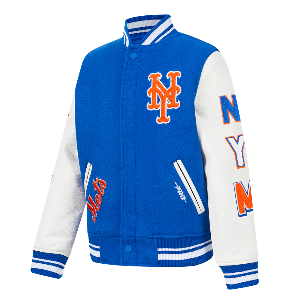 MLB NEW YORK METS CLASSIC LITTLE BOYS WOOL VARSITY JACKET