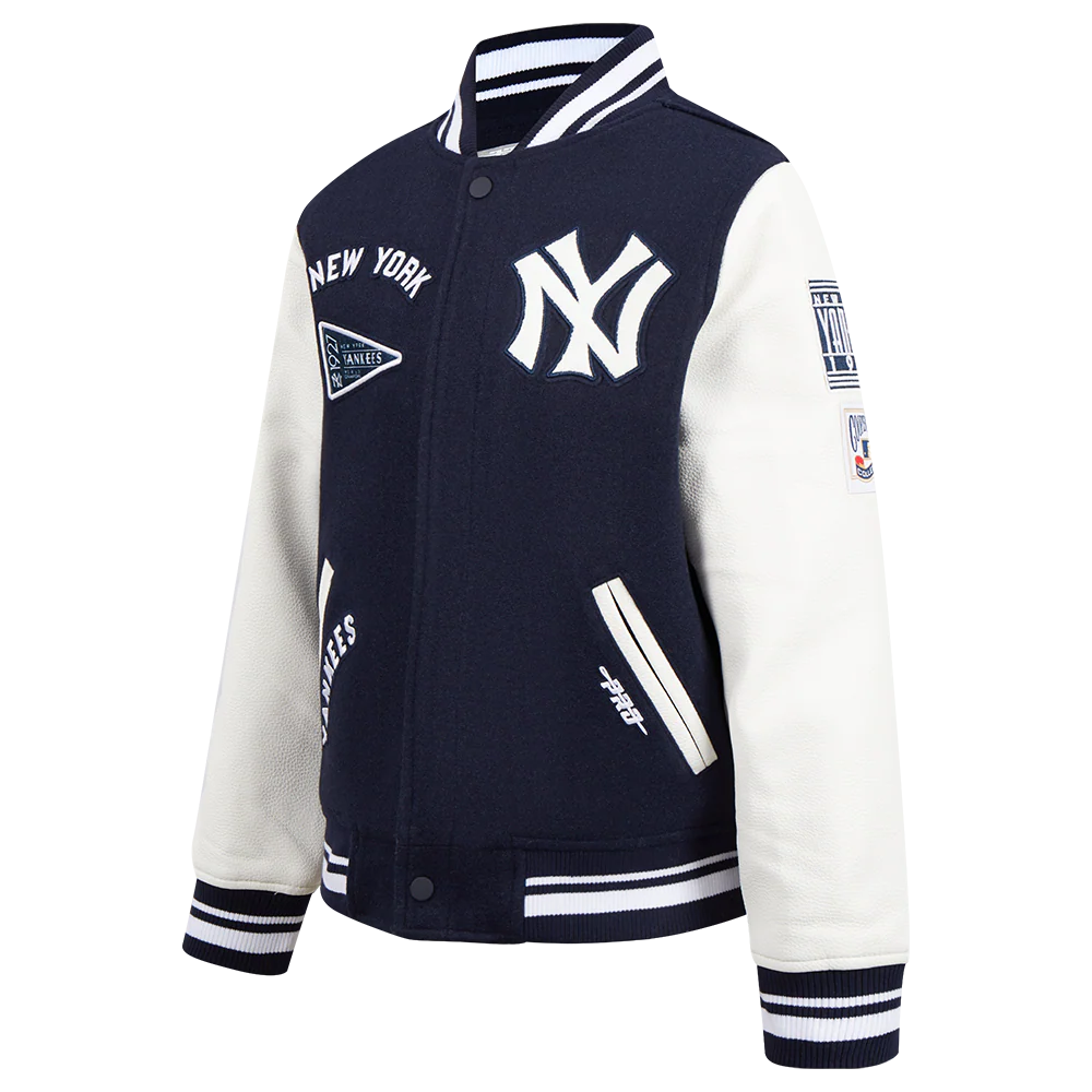 MLB NEW YORK YANKEES RETRO CLASSIC BIG BOYS RIB WOOL VARSITY JACKET