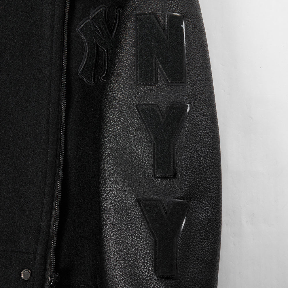 MLB NEW YORK YANKEES TRIPLE BLACK TODDLER BOYS WOOL VARSITY JACKET