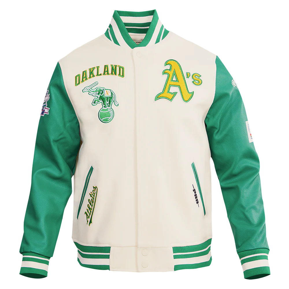 MLB OAKLAND ATHLETICS RETRO CLASSIC MEN'S RIB WOOL VARSITY JACKET