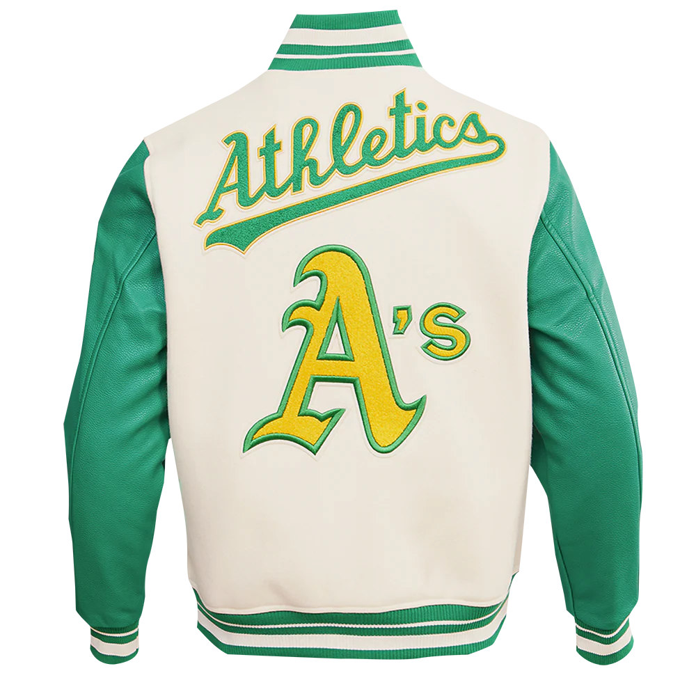 MLB OAKLAND ATHLETICS RETRO CLASSIC MEN'S RIB WOOL VARSITY JACKET