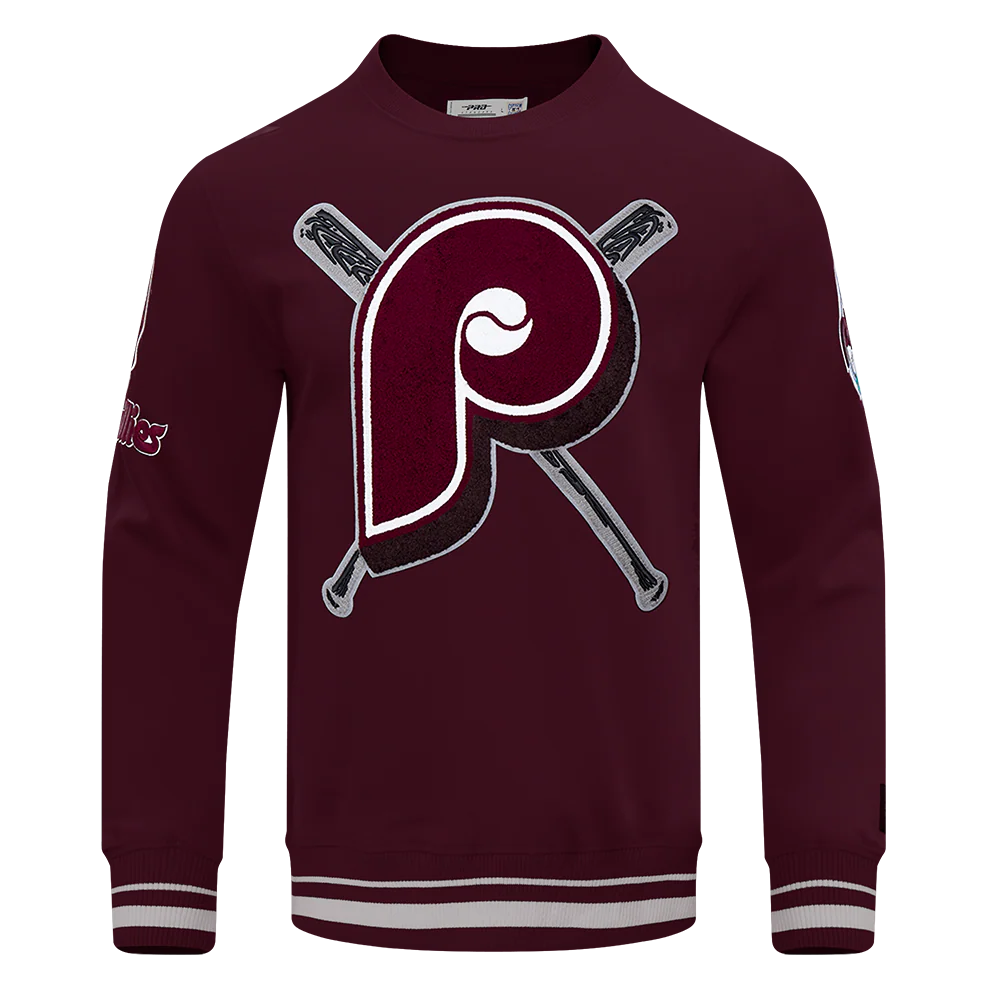 MLB PHILADELPHIA PHILLIES RETRO MASHUP MEN'S RIB CREWNECK