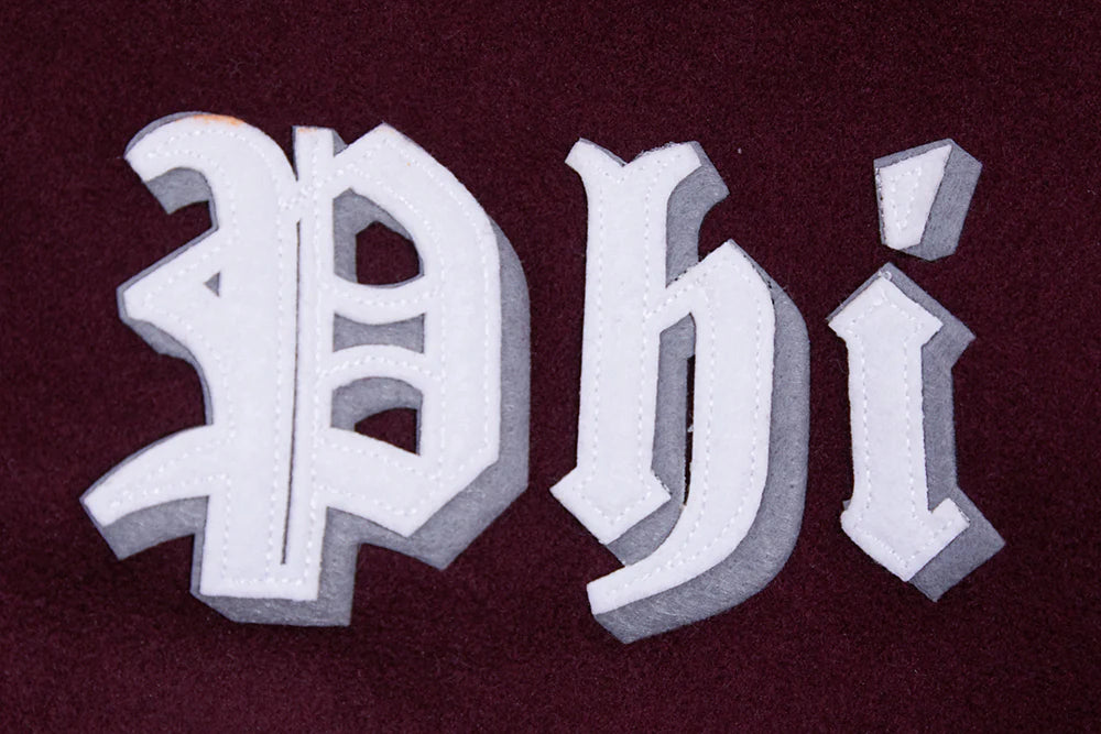 MLB PHILADELPHIA PHILLIES OLD ENGLISH WOOL MEN'S VARSITY JACKET