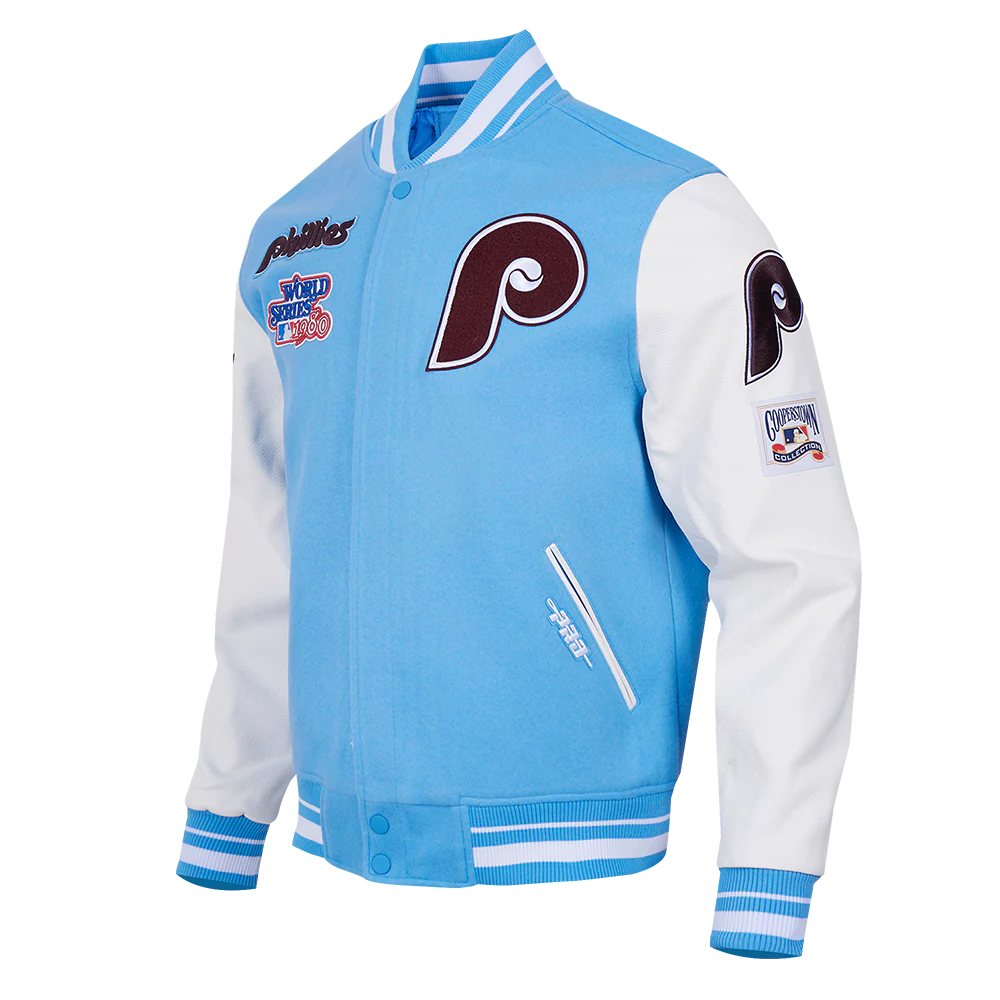 MLB PHILADELPHIA PHILLIES RETRO CLASSIC MEN'S RIB WOOL VARSITY JACKET