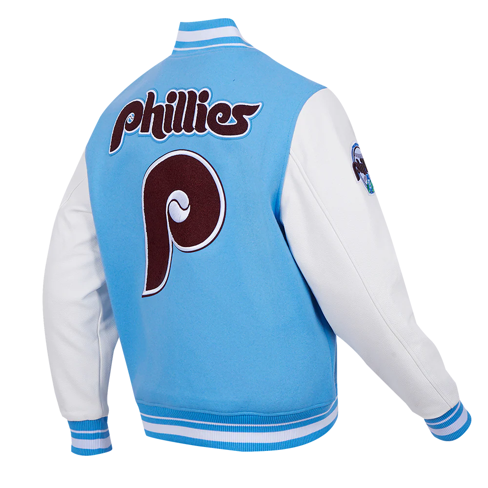 MLB PHILADELPHIA PHILLIES RETRO CLASSIC MEN'S RIB WOOL VARSITY JACKET