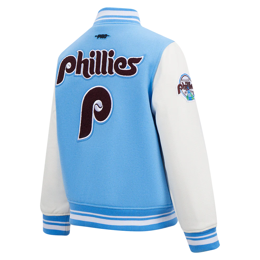 MLB PHILADELPHIA PHILLIES RETRO CLASSIC BIG BOYS RIB WOOL VARSITY JACKET