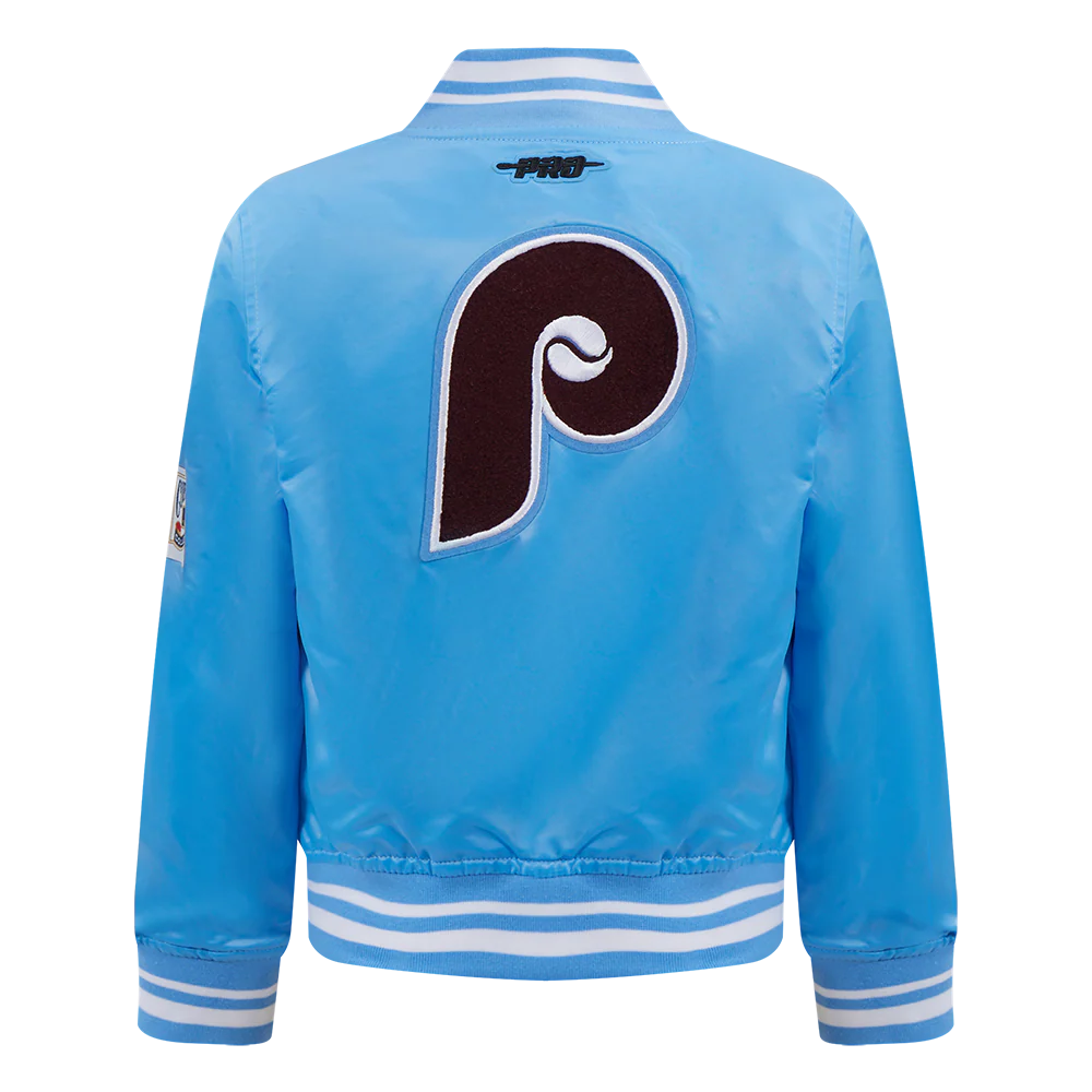 MLB PHILADELPHIA PHILLIES RETRO CLASSIC TODDLER BOYS RIB SATIN JACKET