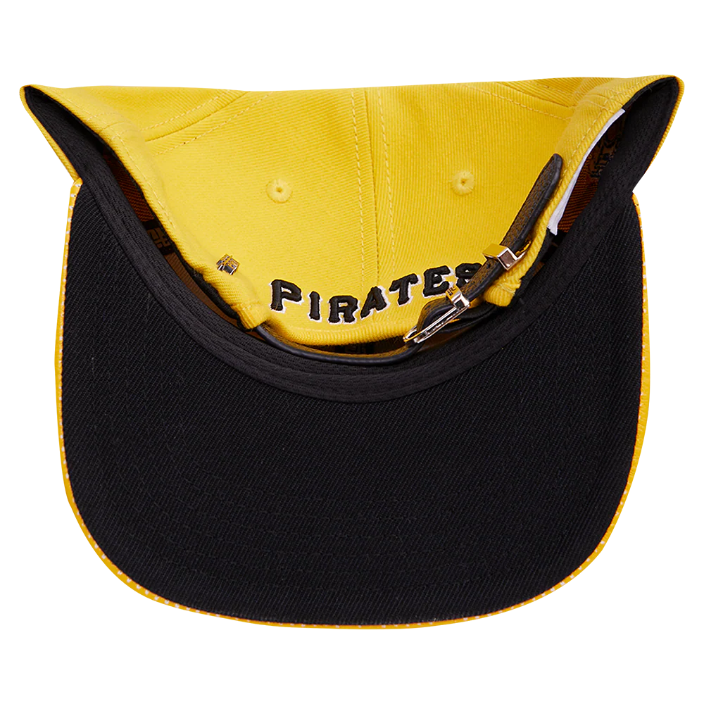 MLB PITTSBURGH PIRATES OLD ENGLISH UNISEX 6 PANEL LEATHER STRAPBACK