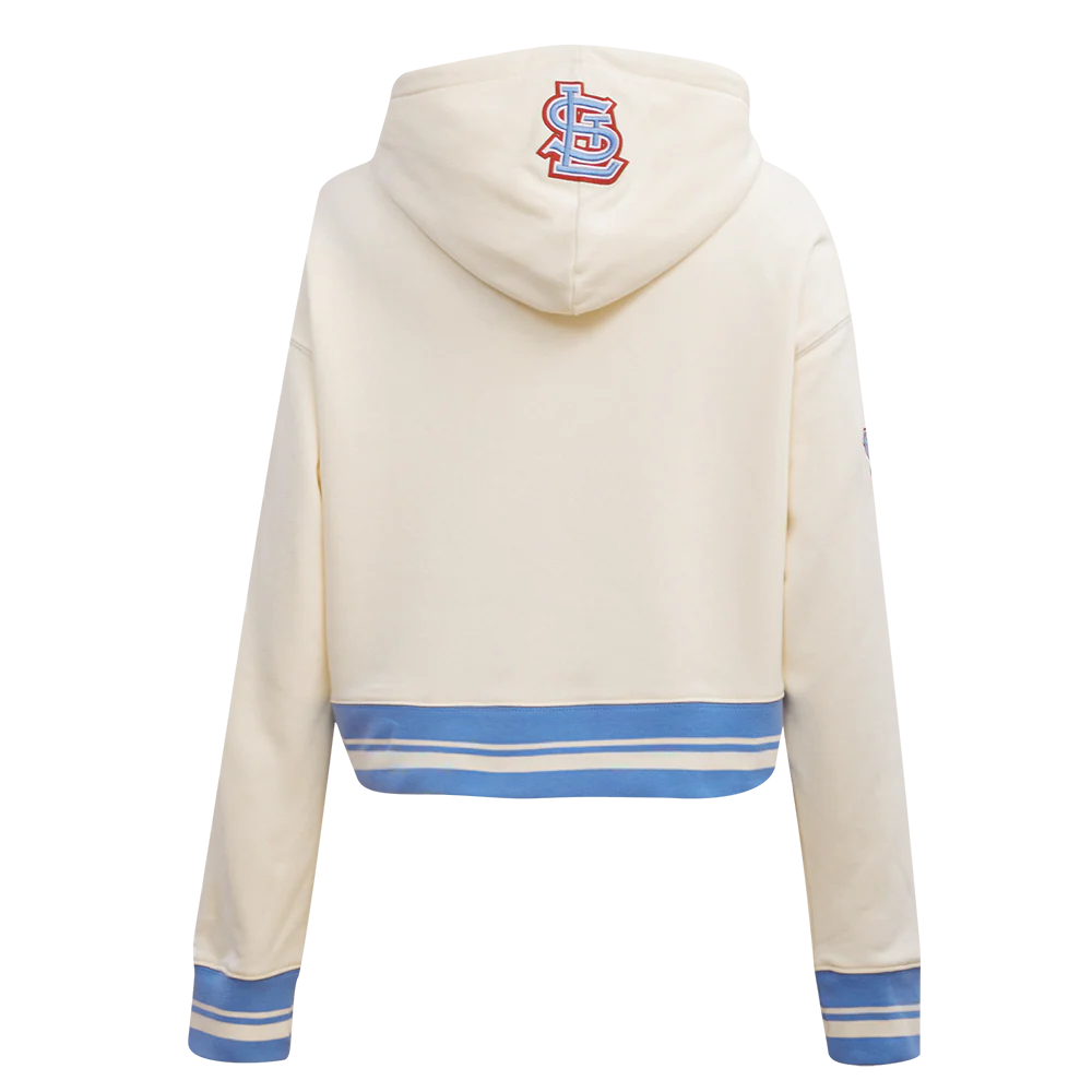 MLB ST. LOUIS CARDINALS RETRO CLASSIC WOMEN'S CROPPED PULLOVER HOODIE