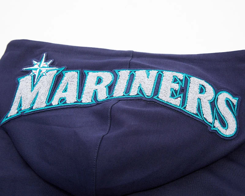 MLB SEATTLE MARINERS CLASSIC CHENILLE MEN'S FULL ZIP PULLOVER HOODIE